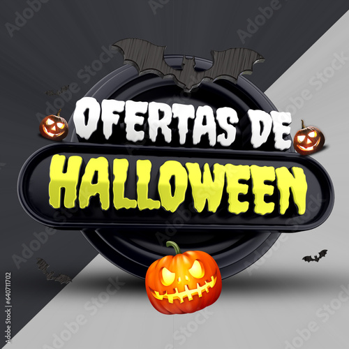 selo 3d ''ofertas de halloween'' 