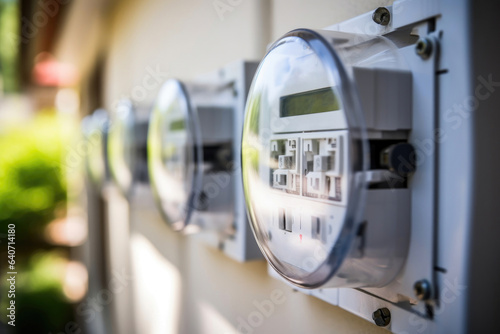 Skilled Electrician Installing a Watthour Meter at Home photo