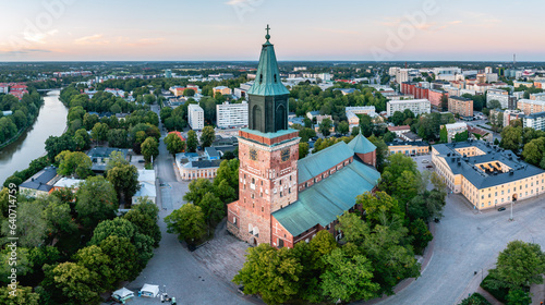 Photography Beautiful summer landscape from a drone. Turku. Finland