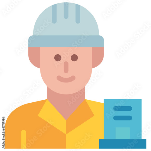 contractor flat icon