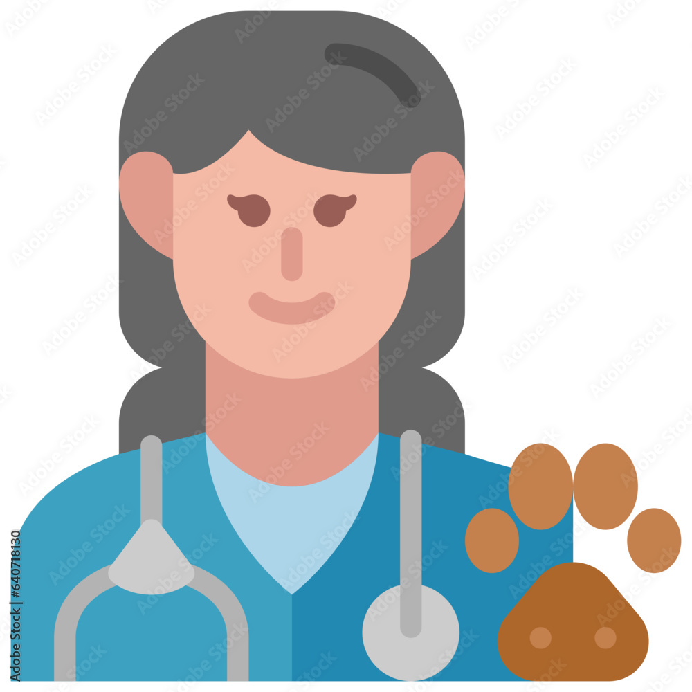 female veterinarian flat icon female veterinarian flat icon