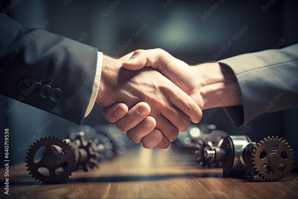 Give and Take: The Art of Compromising in Business Negotiations - Image Illustrating Cooperation and Agreement in Collaborating for Business Success - obrazy, fototapety, plakaty 