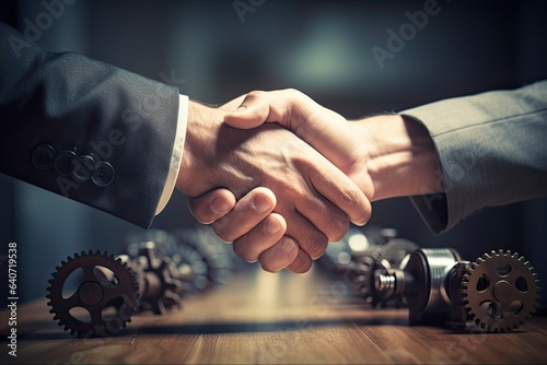 Give and Take: The Art of Compromising in Business Negotiations - Image Illustrating Cooperation and Agreement in Collaborating for Business Success photo