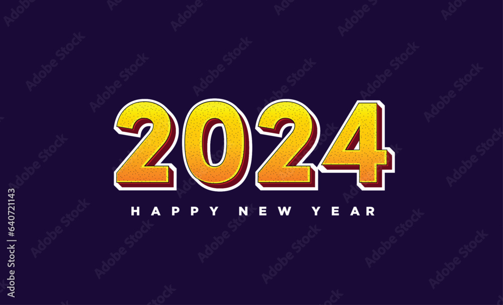 Happy new year 2024 background illustration.