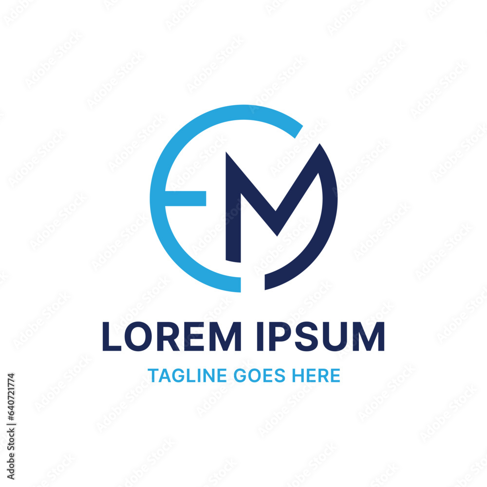Vector letter EM modern logo design template Vector letter EM modern logo design template