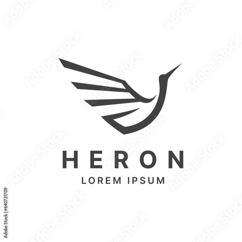 Vector luxury heron logo design template illustration
