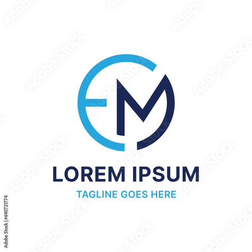 Vector letter EM modern logo design template