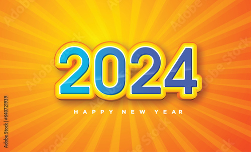 Happy new year 2024 background illustration.