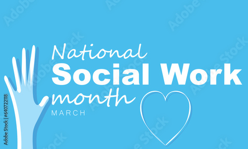 Social work month. background, banner, card, poster, template. Vector illustration.