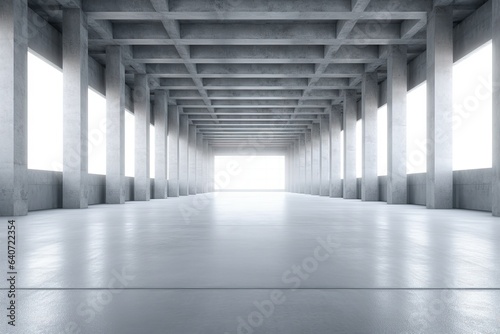 glowing wallpaper windows 3d empty huge space modern big rendering text hall columns many material white concrete