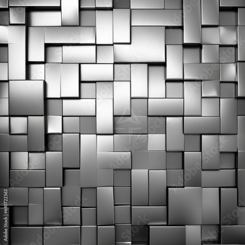 Abstract metallic background with some cubic elements in it 3d render. 