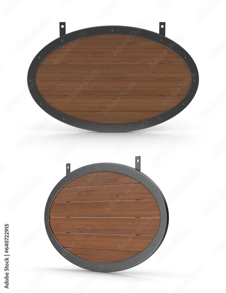 Naklejka premium wooden sign board on transparent background