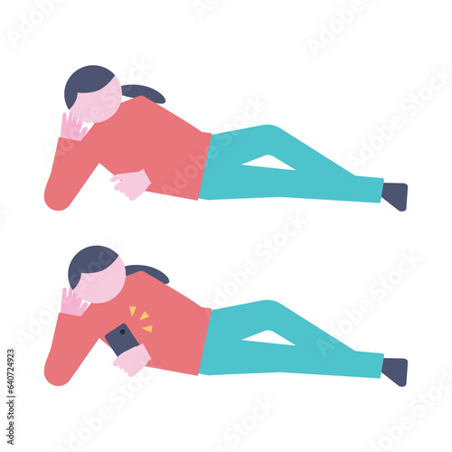 寝転ぶ女性