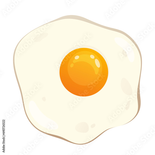 fried egg bulls eye vector illustration clipart isolated on white background