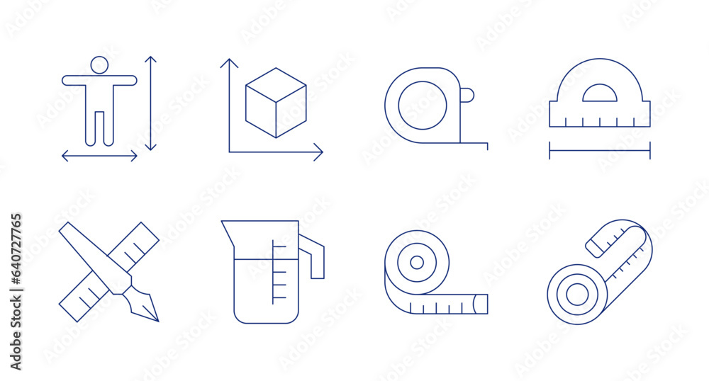 Measure icons. editable stroke. Containing body measure, edit tool ...
