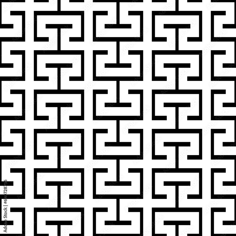Seamless surface pattern design with Chaine Femme tiles ornament