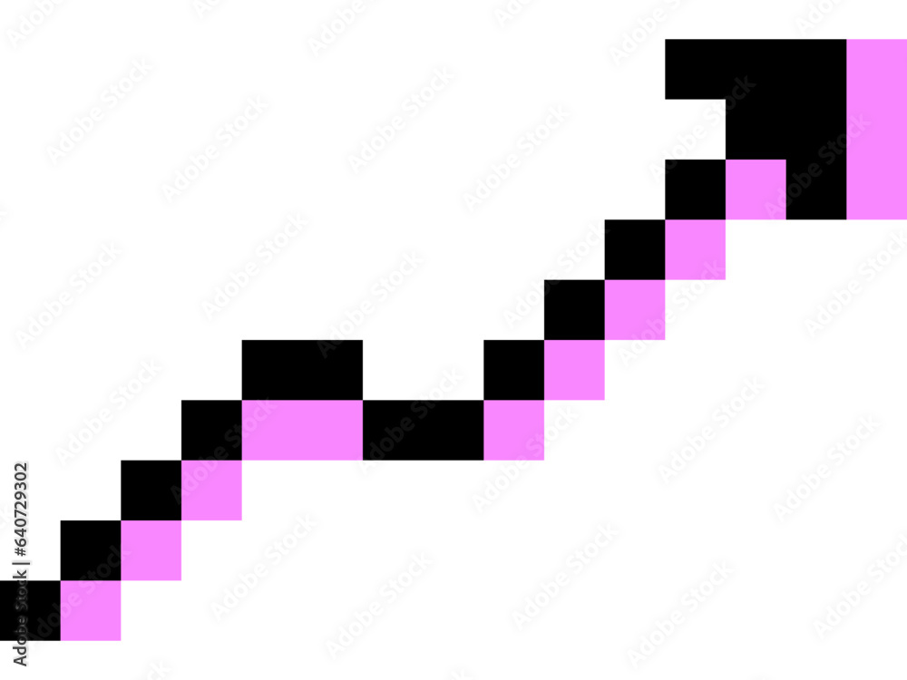 Pixel arrow. Vector illustration. 