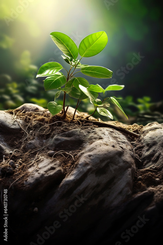 Generative AI miniature green nature background illustration  sustainable