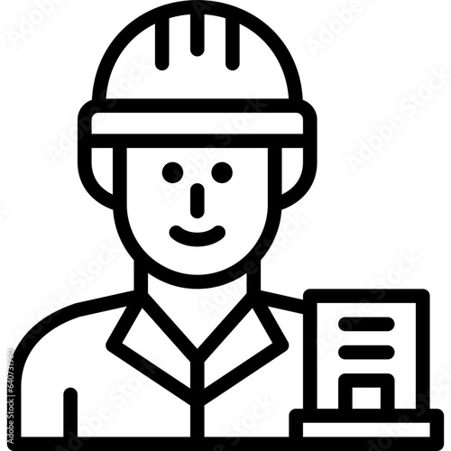 contractor line icon