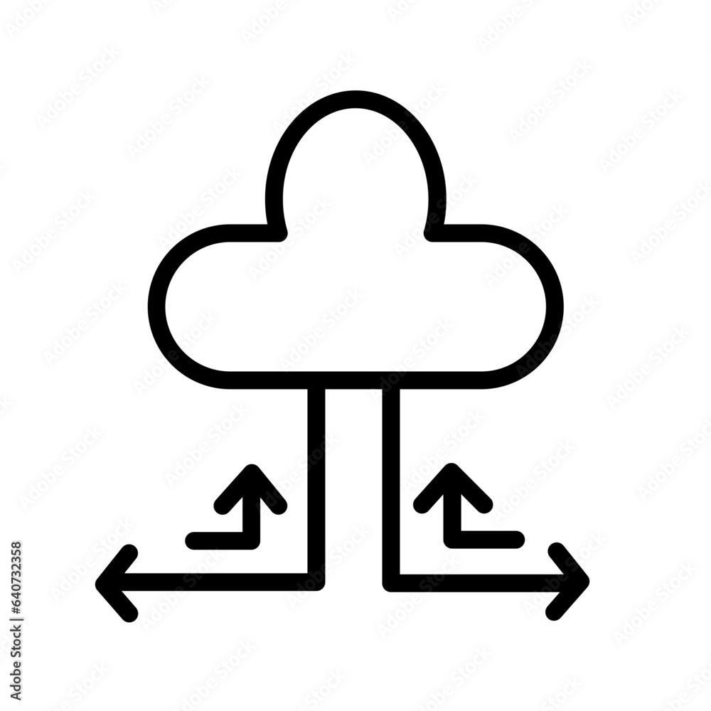 Cloud Hosting Web Outline Icon Cloud Hosting Web Outline Icon