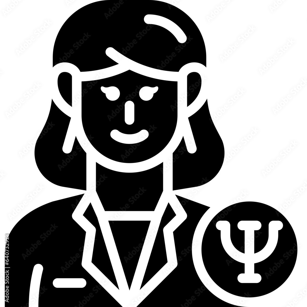 female psychologist solid icon