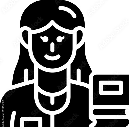 woman teacher solid icon