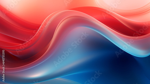 abstract background, liquid wave, red and blue, gradient