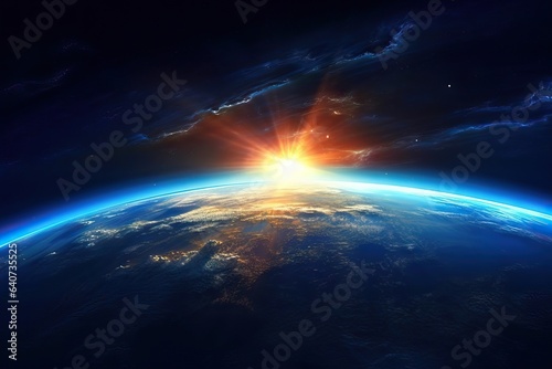 horizon sunlight science universe starry ray atmosphere sun space sunrise globe blue blue star earth astrology environment space planet orbit light earth earth sunrise background astronomy orbi view