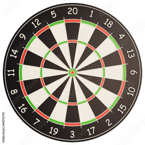 Target for darts on a transparent background. Classic sports equipment as a conceptual 3D illustration.
