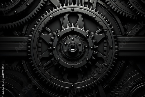 black color engine gear cool background, modern industrial background