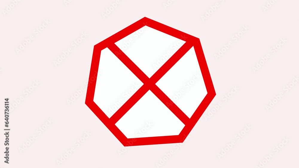 Stop sign and Cross icon on white background 4k animation