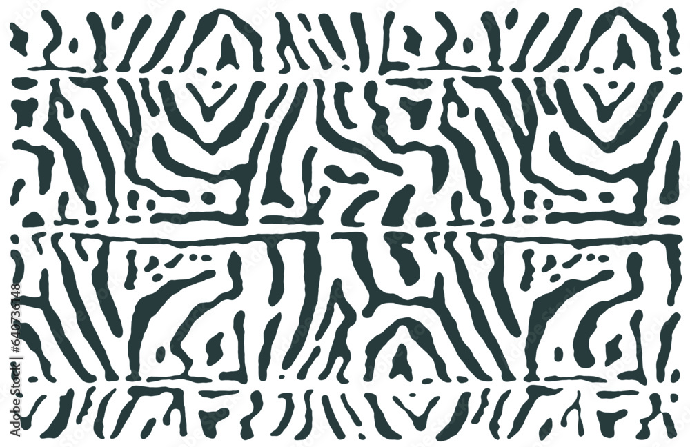 Nature Pattern. Organic Texture. Animal Background. Stripes Texture. Indigo Blue Color. Exotic Tiger Print. Safari Stylish Pattern. Savannah Fashion. Zebra Pattern, Animal Print. Fabric and Textiles.
