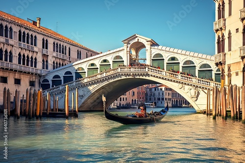 Foto canal bridge venetia touristic landscape landmark travel canal rialto bridge ven