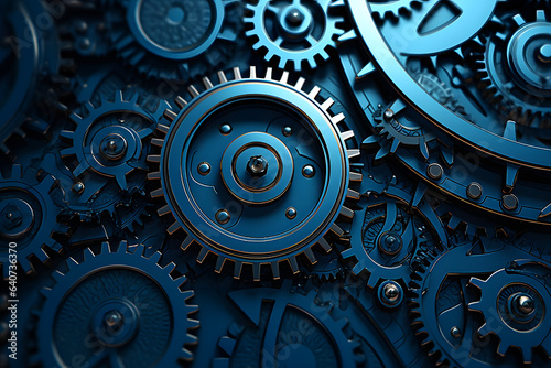 blue color engine gear cool background