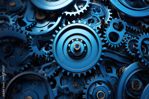 blue color engine gear cool background