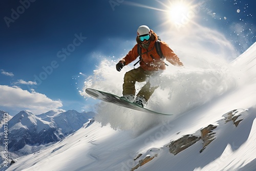 snowboarder dangerous winter fast cold ski downhill air snow jump action snowboarder jump cool blue active guy snowboarding extreme jacket board snowboard mountains man competition freeze lif inhigh