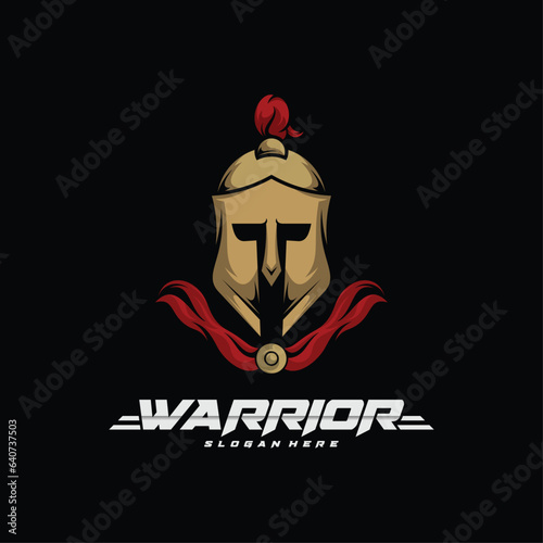 Spartan warrior logo vector illustration design. Warriors logo design template. Creative design