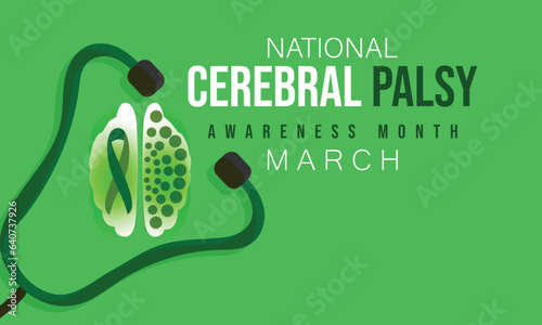 National cerebral palsy awareness month. background, banner, card, poster, template. Vector illustration.