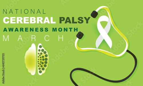 National cerebral palsy awareness month. background, banner, card, poster, template. Vector illustration.