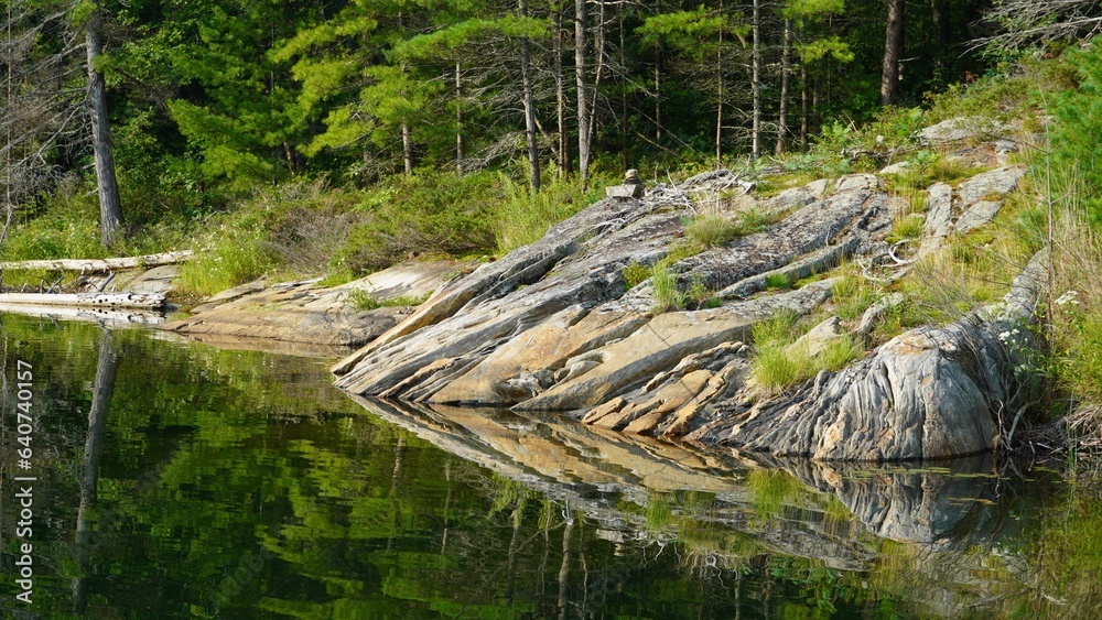 Granite Rock formations in Echo Bay, Georgian Bay Ontario Canada. Granite Rock formations in Echo Bay, Georgian Bay Ontario Canada.