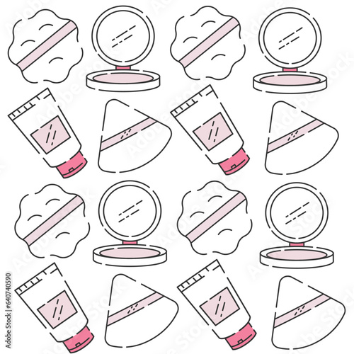 Pattern of make up icons Fashion icon Vector