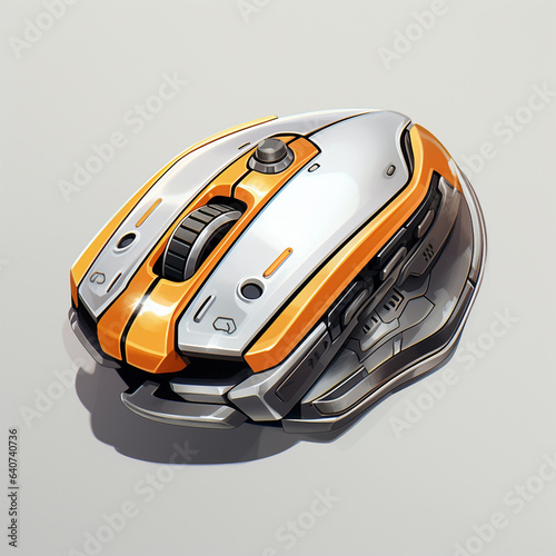 Streamlined Gaming Mouse Concept: Orthographic Sketch Illustration
