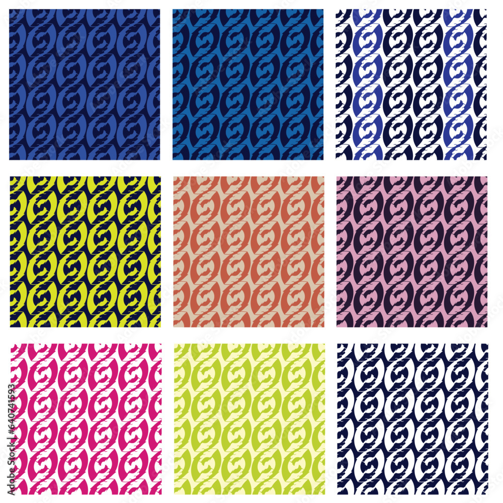 Set of abstract seed design repeating; Set of abstract seed design repeating;