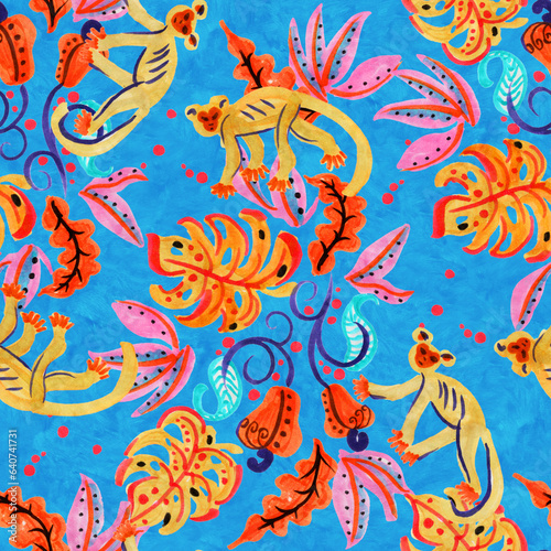 tropical monkey print