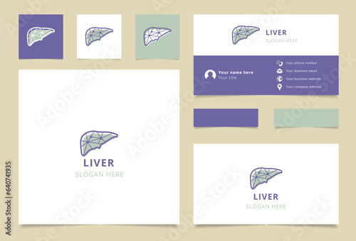 Liver logo design with editable slogan. Branding book and business card template.