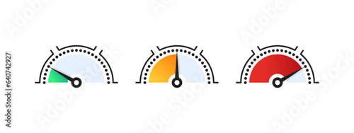 Dashboard with arrows. Risk Gauge Scale. Dial indicator. Vector scalable graphics