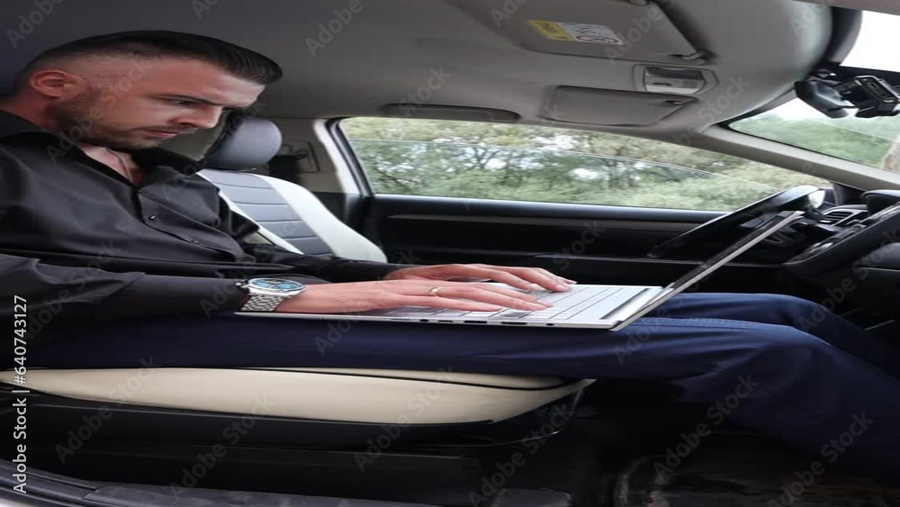 Businessman, freelancer, manager typing text. High quality video Businessman, freelancer, manager typing text. High quality video