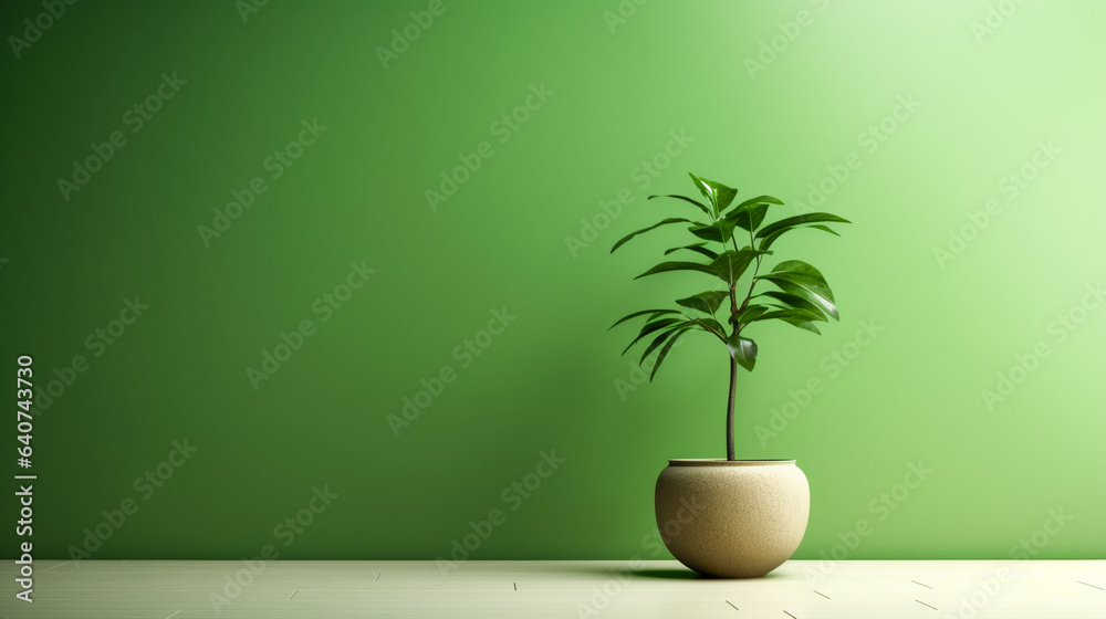 Captivating Minimalism in Green. The Beauty of Green Minimalism. AI Generated