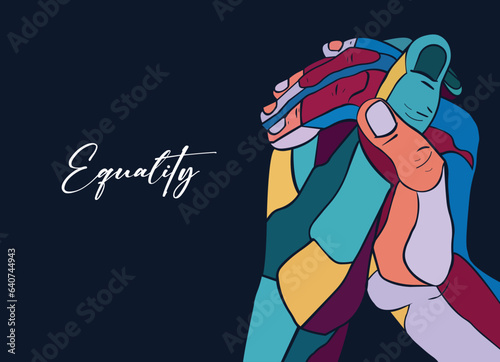 Equity Concept, vector Illustration, Human Rights, Equal Opportunities, Gender Equity, Justice, Medical equality, Modern, Embrace Equity, Respective Needs, Women's rights, LGBT Rights photo