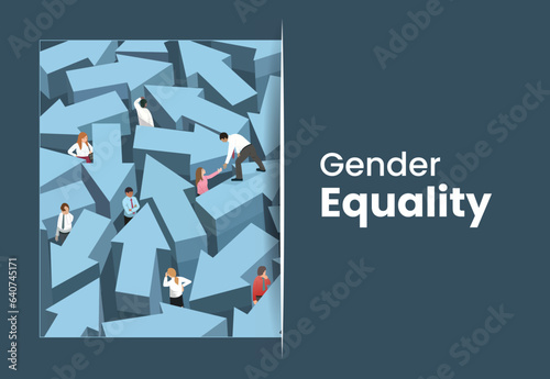 Equity Concept, vector Illustration, Human Rights, Equal Opportunities, Gender Equity, Justice, Medical equality, Modern, Embrace Equity, Respective Needs, Women's rights, LGBT Rights
